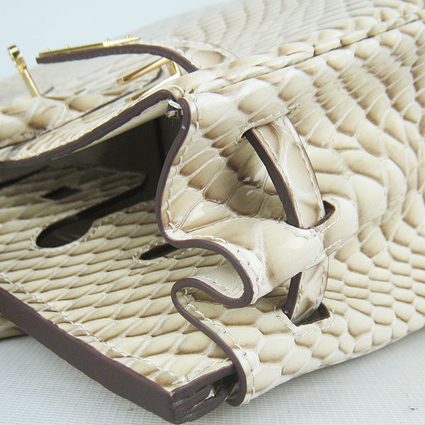 Replica Hermes Birkin 30CM Fish Veins Leather Bag Beige 6088 On Sale